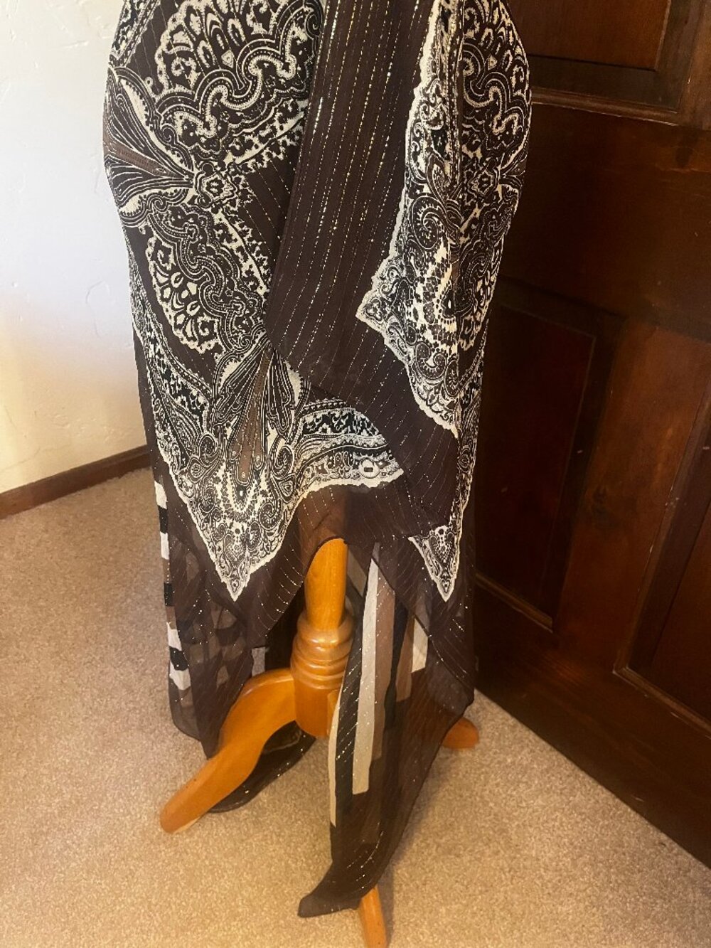 BCBG Max Azria Silk Style Paisley Y2K Long Dress Size 4 - Picture 11 of 14